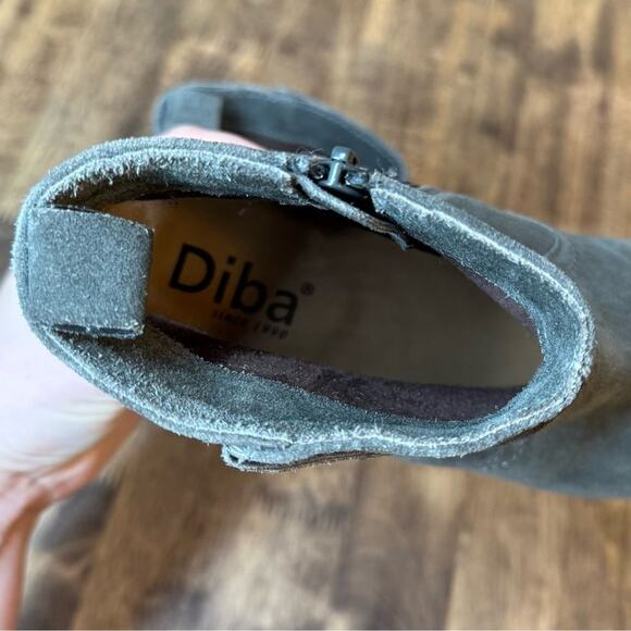 Diba Women’s Sophia Suede Leather Heeled Ankle Bootie Boot Green-Gray Size 7.5 - Picture 10 of 11